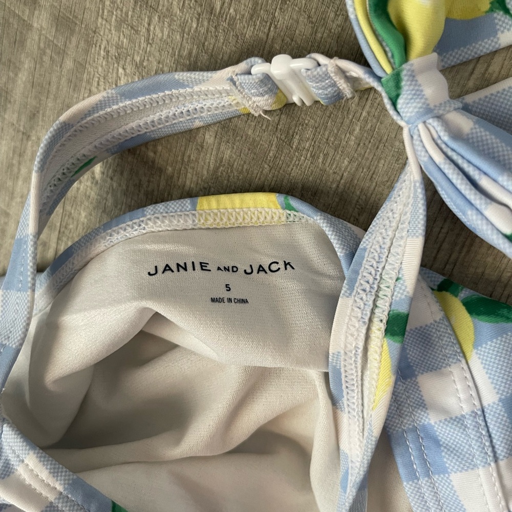 Janie and Jack gingham lemon swimsuit - Picture 2 of 3